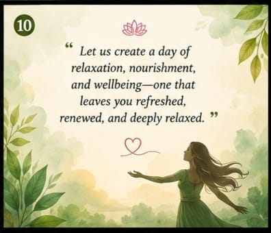 Let us create a day of relaxation, nourishment and wellbeing — one that leaves you refreshed, renewed and deeply relaxed
